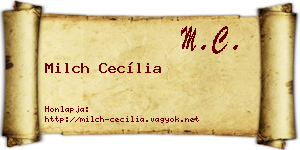 Milch Cecília névjegykártya